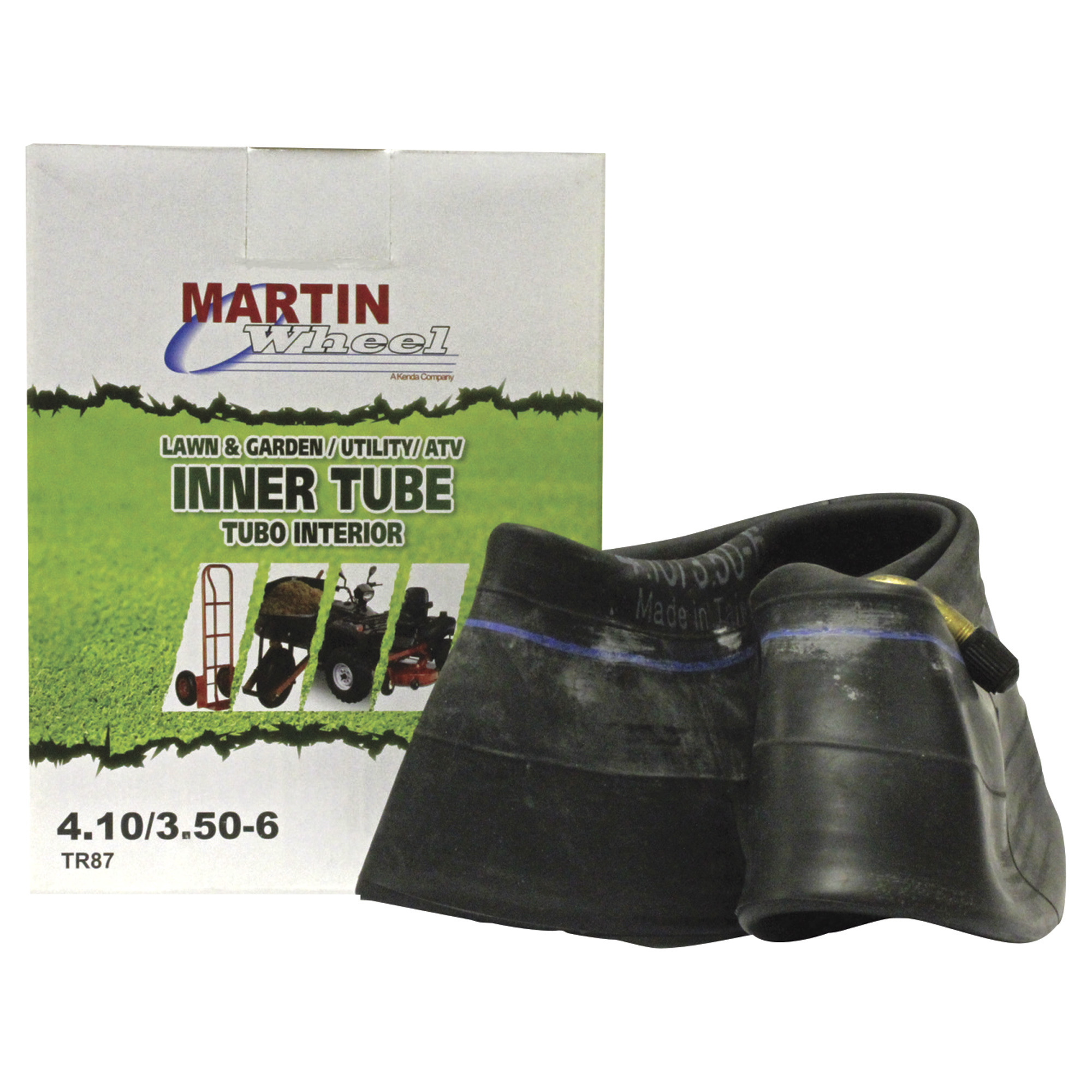 Martin Wheel Inner Tube, 410/350-6in., Bent Valve, Model# T356K